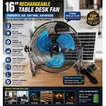 Generic 16" Rechargeable AC/DC metallic blade Solar table fan