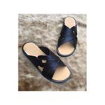 Quality Men's Black Palm Leather Slippers