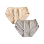 product_image_name-Fashion-Women's Nude & Ash Cotton Underwear Panties 95% Cotton 5% Spandex Seamless Mid-Waist Briefs-1