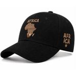 Proud African Map Design Face Cap: Black 