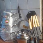 Quality Pots, Frying Pan, Kettle& Non Stick Spoons Set - Bundle