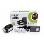 CAFINI Solar Lighting System Rechargeable Solar Generator Kit with 3 LED Bulbs, Solar Panel & Flashlight