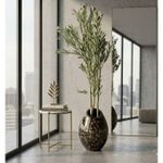 Premium Large Artificial Olive Tree with Luxury Textured Oval Floor Vase