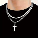 product_image_name-Fashion-Divine Layered Cross Silver Chain Set-1