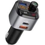 product_image_name-Generic-FM Transmitter Bluetooth Device for Car Music Bass Booster System with QC3.0 & Type-C PD 20W Car Charger,Wireless Bluetooth Car Device with USB Connector for Music-2