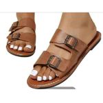 Ladies Casual Flat Slippers-brown