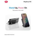 product_image_name-itel- PowerEasy 1 MagSnap 10C A1820 Dual Wireless Fast Charger 22.5W + 15W 10000mah 12N Strong Magnetic Hold Built-In Cable & Kickstand Power AI Chip-3