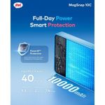 product_image_name-itel- PowerEasy 1 MagSnap 10C A1820 Dual Wireless Fast Charger 22.5W + 15W 10000mah 12N Strong Magnetic Hold Built-In Cable & Kickstand Power AI Chip-4