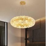 Luxury Crystal Bloom Ring Chandelier. 