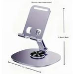 product_image_name-Generic-360-Degree Rotating Aluminum Alloy Phone Stand  Foldable Desktop Holder for All Smartphones And Tablets, Ideal Office Accessory-8