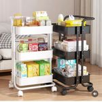 Storage organiser/3-tier rolling utility rack