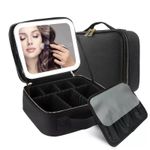 Amy Luxury Portable Makeup Box With Smart LED Mirror & Adjustable Dividers - image 2