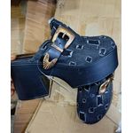 product_image_name-Fashion-Executive Ladies Black Jeans Half Mule Shoes -5