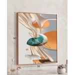 Elegant Gold and Geometry Framed Abstract 3D Wall Art - 50x60cm