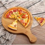 Round Wooden Pizza Fruit Vegetables Bread Chopping Board