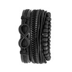 product_image_name-Fashion-Men’s Classic Wrist Watch With 4-Piece Leather & Beaded Bracelet Combo + Gift Box-3