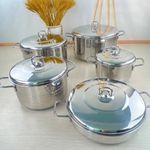 product_image_name-Korkmaz-5 Set Heavy Cookware Stainless Pot-2