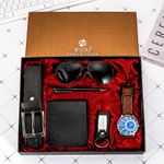 product_image_name-Fashion-JUSOU 6PCS Set Watch+Pen+Belt+Key Chain+Wallet +Sunglasses-2