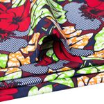 Generic African Wax Print Fabric 6 Yards Polyester, Vibrant Red & Green Pattern - image 8