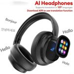 Modio Smart Touch Wireless Headphones Real Time, 169 Languages, With Detachable LCD Touch Screen, - image 4
