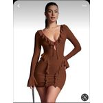 Fashion Collections Brown Stylish Short Dress