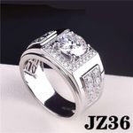 product_image_name-Fashion-JZ36 Adjustable Men Silver Diamond Ring + FREE BOX -1