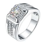 product_image_name-Fashion-JZ36 Adjustable Men Silver Diamond Ring + FREE BOX -2