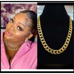 LUXURY FASHION GOLD CUBAN CHOKER NECKLACE