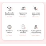 Generic Dual Mode 2.4G Rechargeable Wireless Bluetooth Mouse Black - image 2