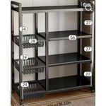 Multi-Tier Kitchen Storage Rack with Wire Baskets Organize