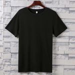 Mens Single Plain Black Round Neck Polo Tshirts