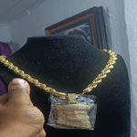 GOLD STEEL CHAIN-PENDANT- MEN