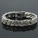 Cuban Iced Out Link Bracelet -Silver