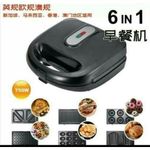 6-in-1 Waffle Maker, Grill, Toaster, Sandwich Maker