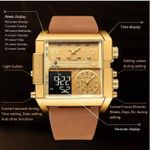 POEDAGAR POEDA-GAR Luxury Dual Display Quartz Watch with Leather Strap for Men - image 7