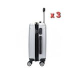 SILVER Trolley Luggage box- 3set
