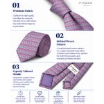 PABANI Pabani Premium Pink Geometric Mens Silk Tie For Parties - image 3