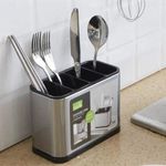 stainless cutlery & rack/holder with easy water drain spou