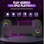 Generic D8 Telescopic & Wireless Mobile Phone Gamepad with Turbo 6-axis Gyro, Vibration Bluetooth - Compatible 5.2 for Android, iPhone, Switch, PS4 & PC ( Black )