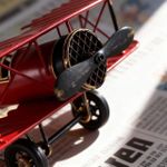 Generic Retro Airplane Model Metal Decorative Figurine - Red - image 2