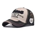 Fashion Men's Retro Baseball Cap / Sun Hat  Classic Distressed Flat-Brim Cap - image 3