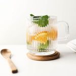 Generic Simple Vertical Grain Glass Coffee Mug Juice Milk Cup Teacup