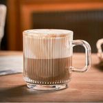 Generic Simple Vertical Grain Glass Coffee Mug Juice Milk Cup Teacup - image 5