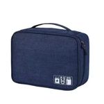 Generic Double Layer Accessory Travel Polyester Zipper Cable Organizer Storage Bag for Data Charging USB Cables - image 2
