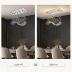 Generic Modern Wave Rectangular Raindrop Crystal Chandelier 600mm With Free wall lights - image 2