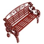 Generic Living Room Mini Chair Garden Bench Park Bench Model For 1/6 Brown - image 7