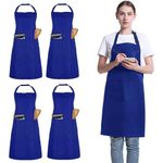 4 Pack Chef Apron, Adjustable Apron with 2 Pockets, Unisex Personalised Apron for Cooking, Kitchen, Restaurant