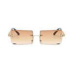 ONIBENZ Vintage Hip Hop Rimless Mocha Brown Gradient Tint Sunglasses - image 2