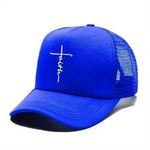 QUALITY BASEBALL BLUE CAP WITH DESIGN 