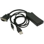 Full HD 1080 HDCP Adapter In Box To HDMI USB VGA Video 
